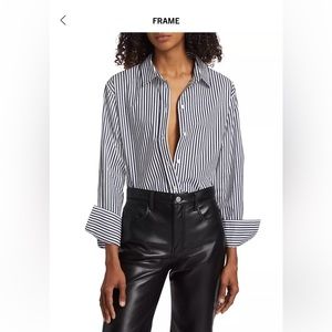 FRAME Striped Cotton Shirt - Brand New, Never Worn